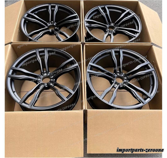 22インチ サテン ブラック スタッガー ホイール  BMW X5 E70 F15 X6 E71 F16 5x120 612　-BRN-12701
