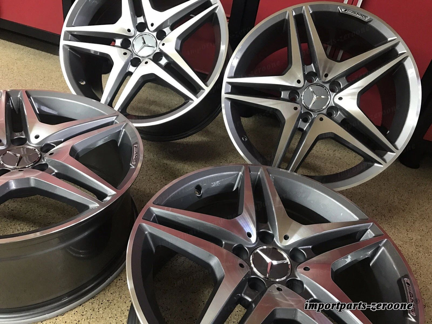 18/8.5 メルセデス 18インチ E63 リムホイールセット4 新品 E350 E300 4matic Amg適合 EX-1023