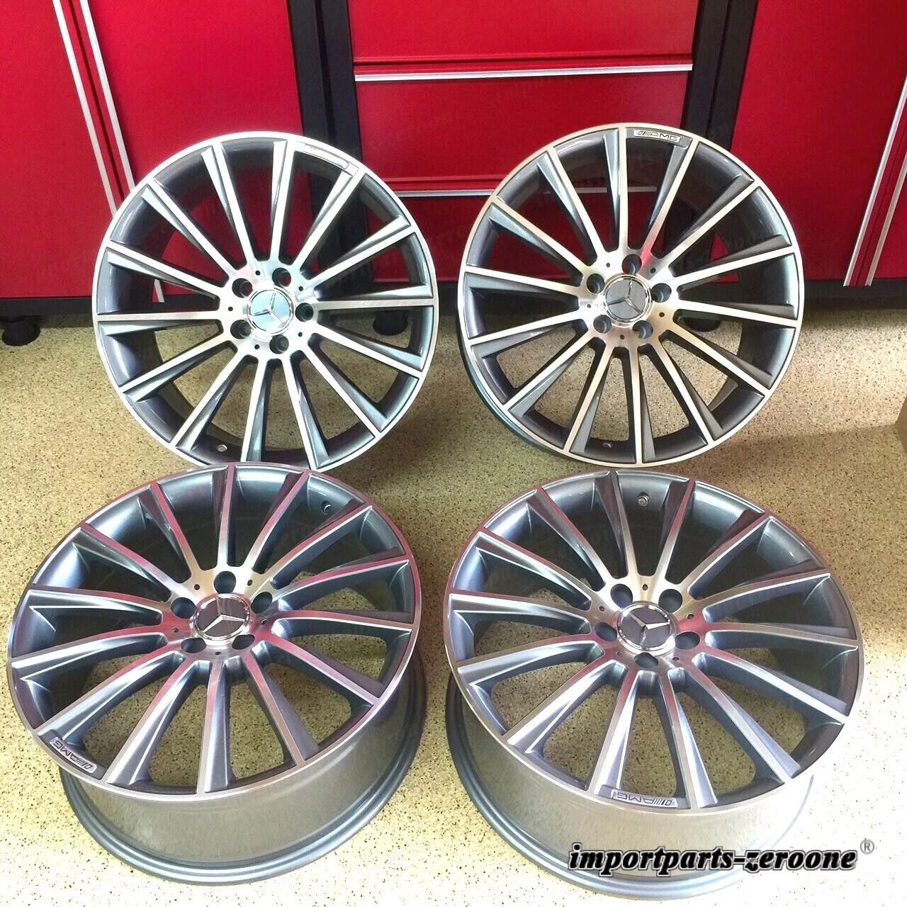 メルセデス 20 インチガンメタルリムホイールセット4 新品 20/8.5 20/9.5 CLS550 CLS400 AMG EX-1052