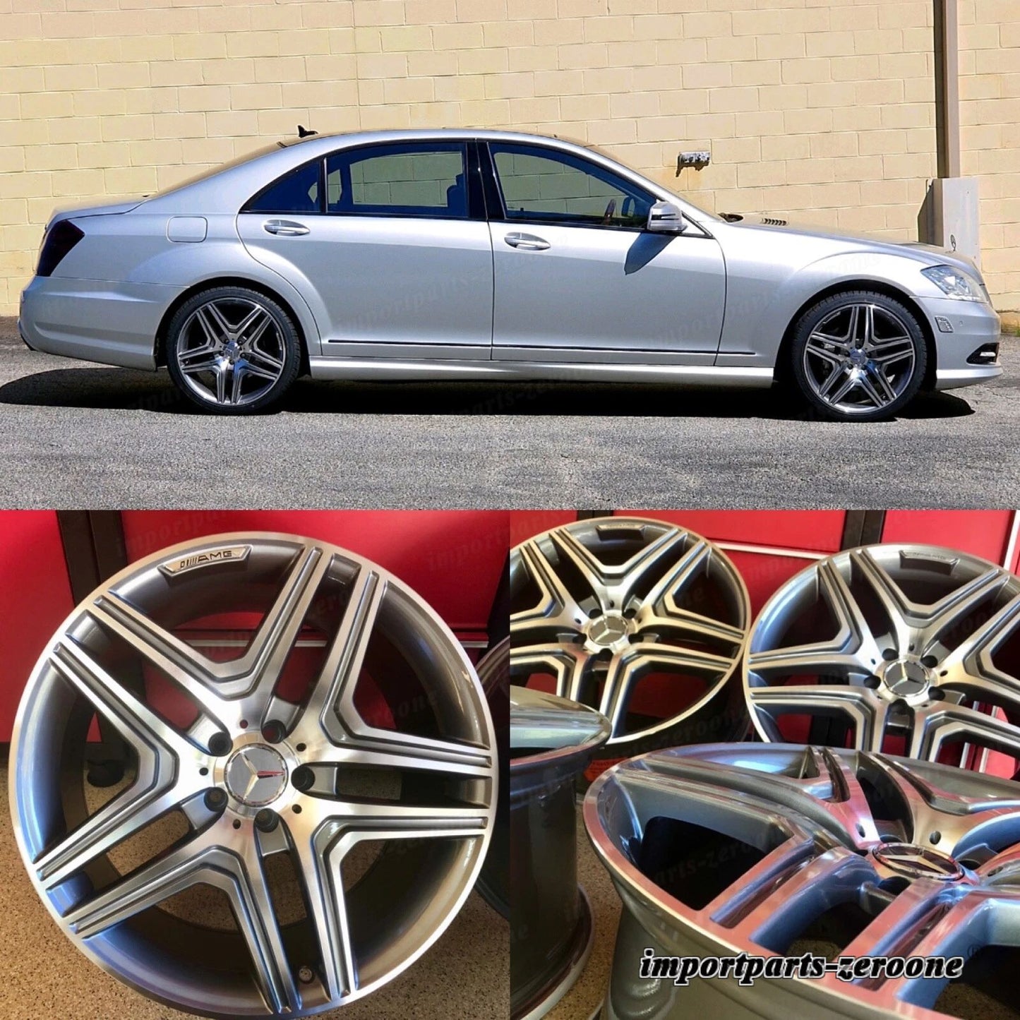 メルセデス 18in C63 ガンメタルリムホイール 18/8.5 セット 4 新品 C300 C250 C350 AMG に適合 EX-1086