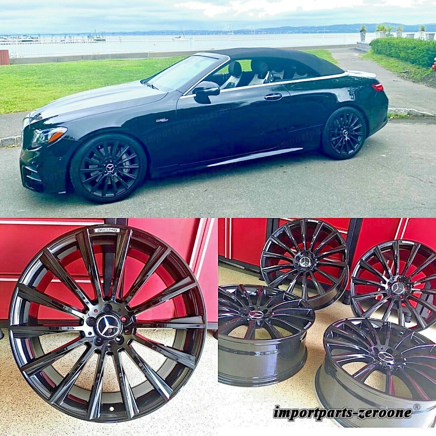 メルセデス 19 インチリムホイールセット 4 新品 19/8.5 19/9.5 SL400 SL500 SL550 SL450 AMG EX-1088