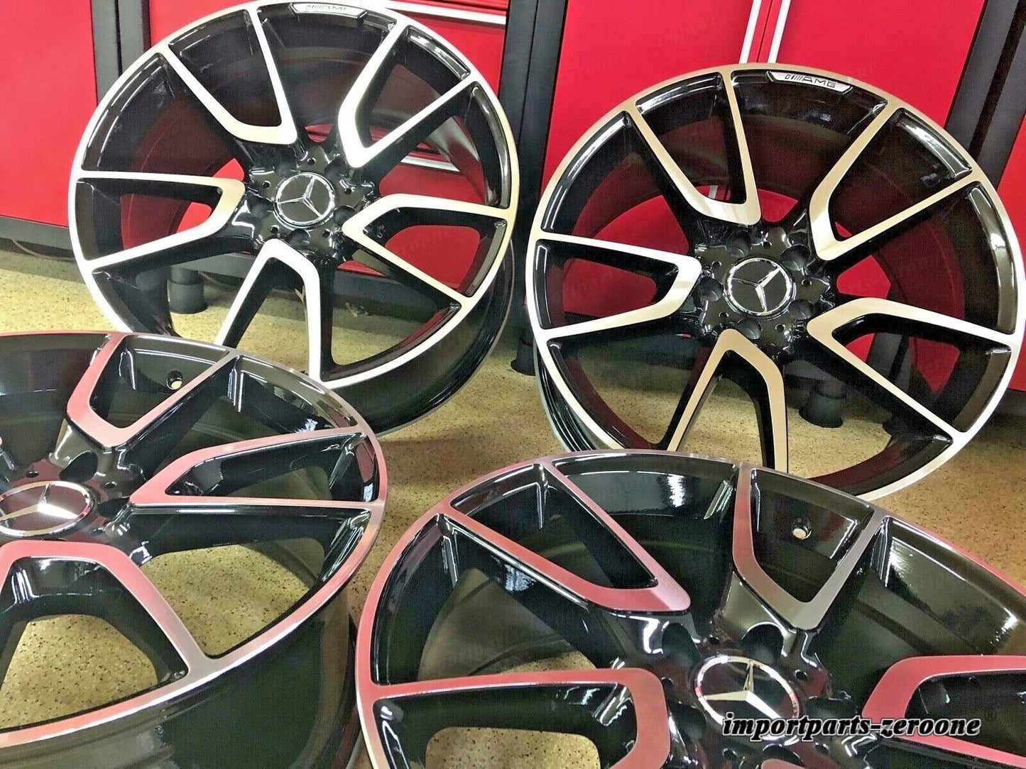 メルセデス E53 20 インチリムホイールセット4 新品 20/8.5 20/9.5 E300 E350 E63 AMG に適合 EX-1115