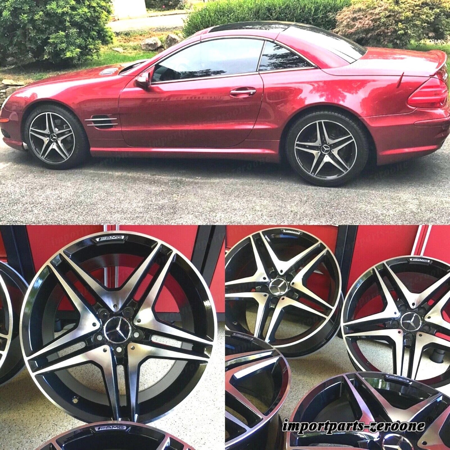 ブラック EDT メルセデス 18インチ リムホイールセット4 新品 18/8.5 C300 C250 C350 AMG に適合 EX-1126