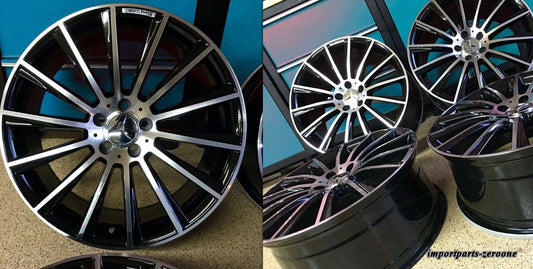 メルセデス 17 ナイトエディション C63 リムホイールセット4 新品 C300 C250 C300 AMG に適合 EX-1140