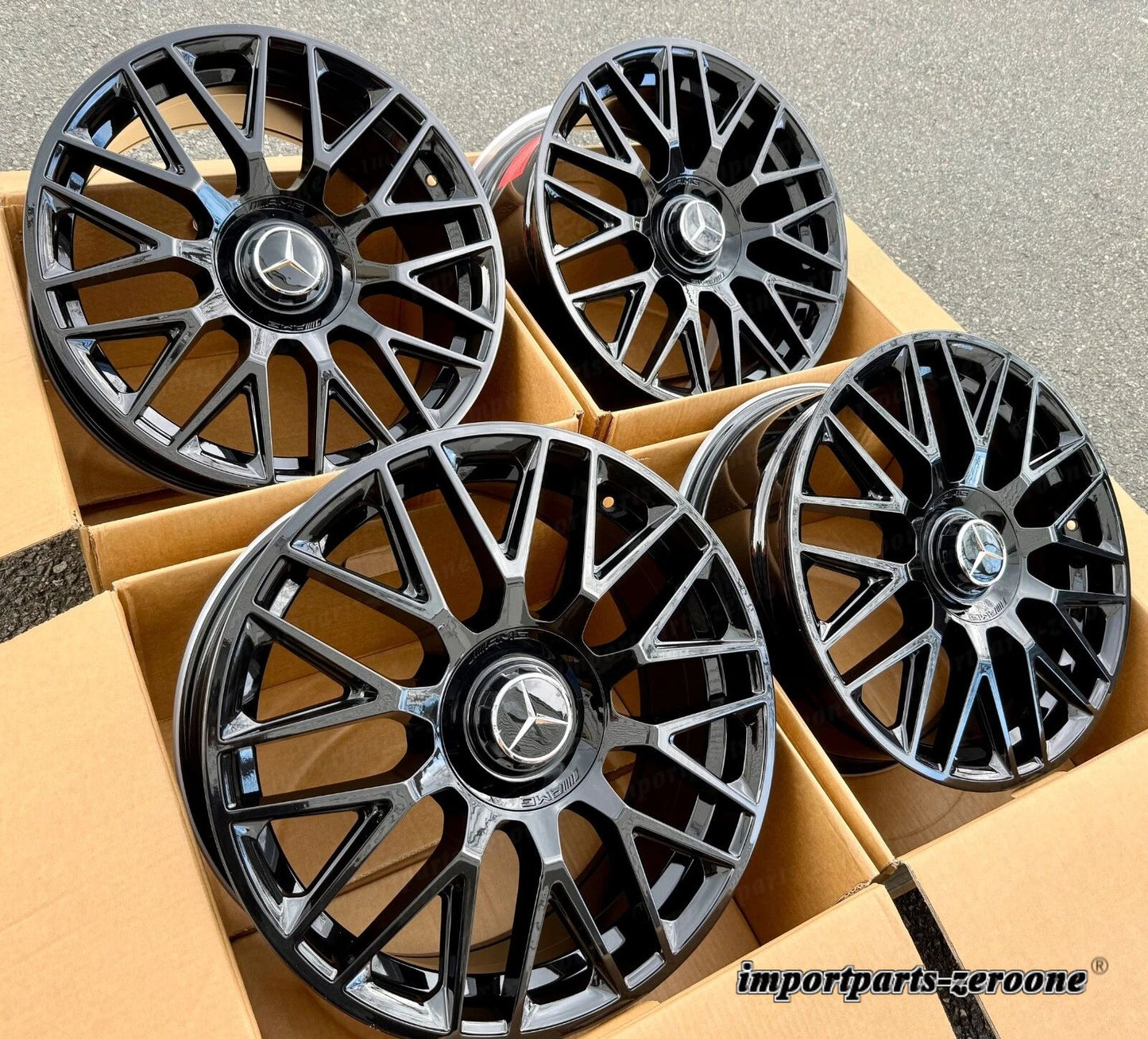 20インチ メルセデス SL63 リムホイールセット 4 新品 20/8.5 20/9.5 SL 550 SL 500 SL AMG適合 EX-1166