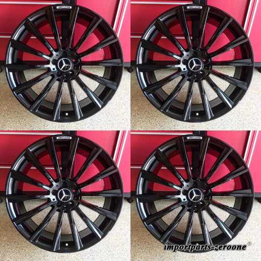 メルセデス フィット 18インチ ブラック 18/8.5 リムホイールセット4 新品 フィット E300 E350 E550 AMG EX-1186