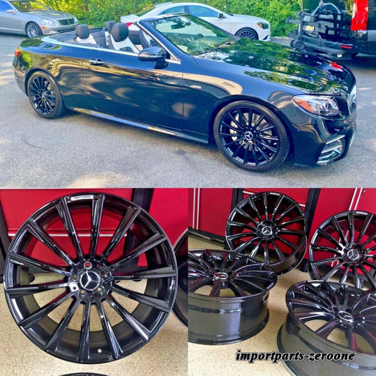 メルセデス フィット 18インチ ブラック 18/8.5 リムホイールセット 4 新品 フィット E350 E300 C300 AMG EX-1221