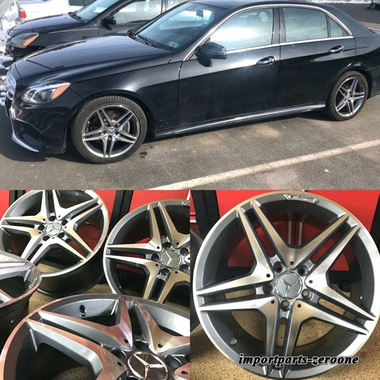 18インチ メルセデス ガンメタル ホイール リム SET4 新品 18/8.5 E550 E350 E300 E AMG に適合 EX-1253