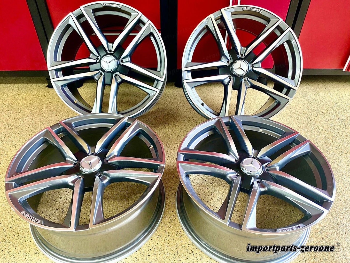 ML63 メルセデス 19 インチリムホイールセット4 19/8.5 19/9.5 ML350 ML550 ML500 AMG に適合 EX-1256