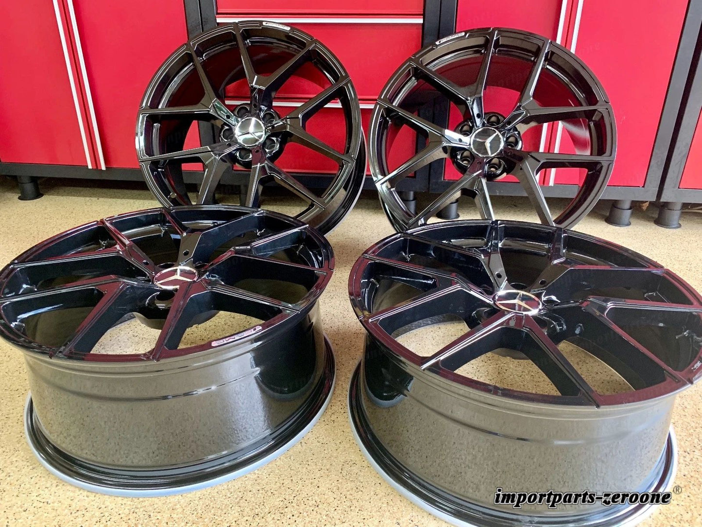 メルセデスベンツ ブラック 19 インチリムホイール新品Set4 19/8.5 19/95 SL500 SL550 SL AMG EX-1261