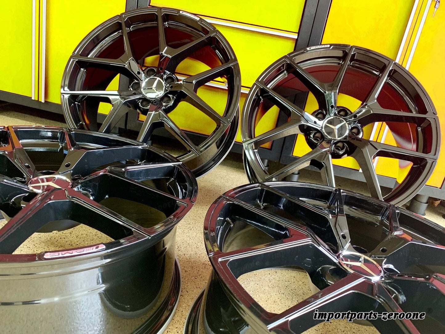 メルセデス 18インチ S63 リムホイールセット4 新品 18/9.5 2007-2012 S550 AMG に適合 EX-1289