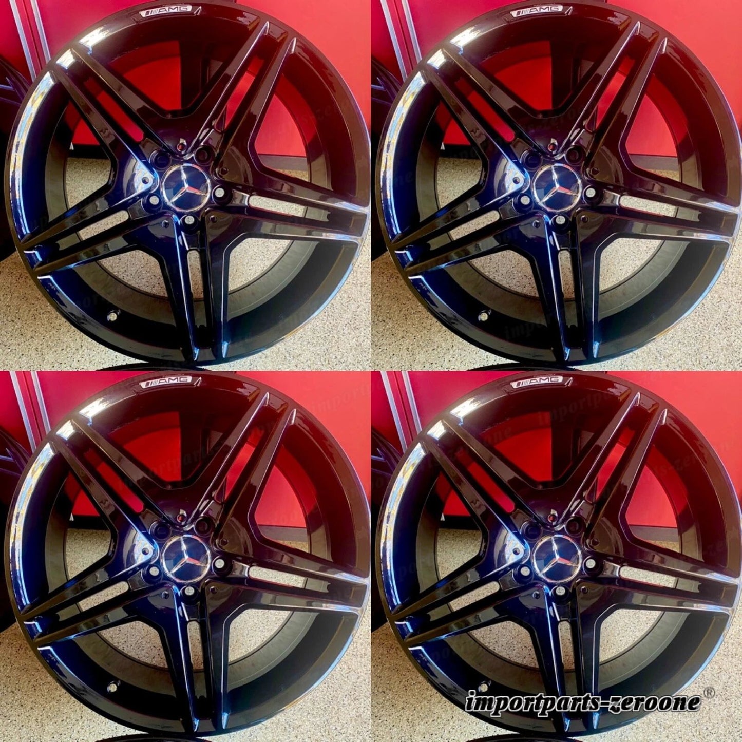 18インチ メルセデス C63 グロス ブラック リム ホイール セット4 新品 C300 C250 C350 C AMG に適合 EX-1294