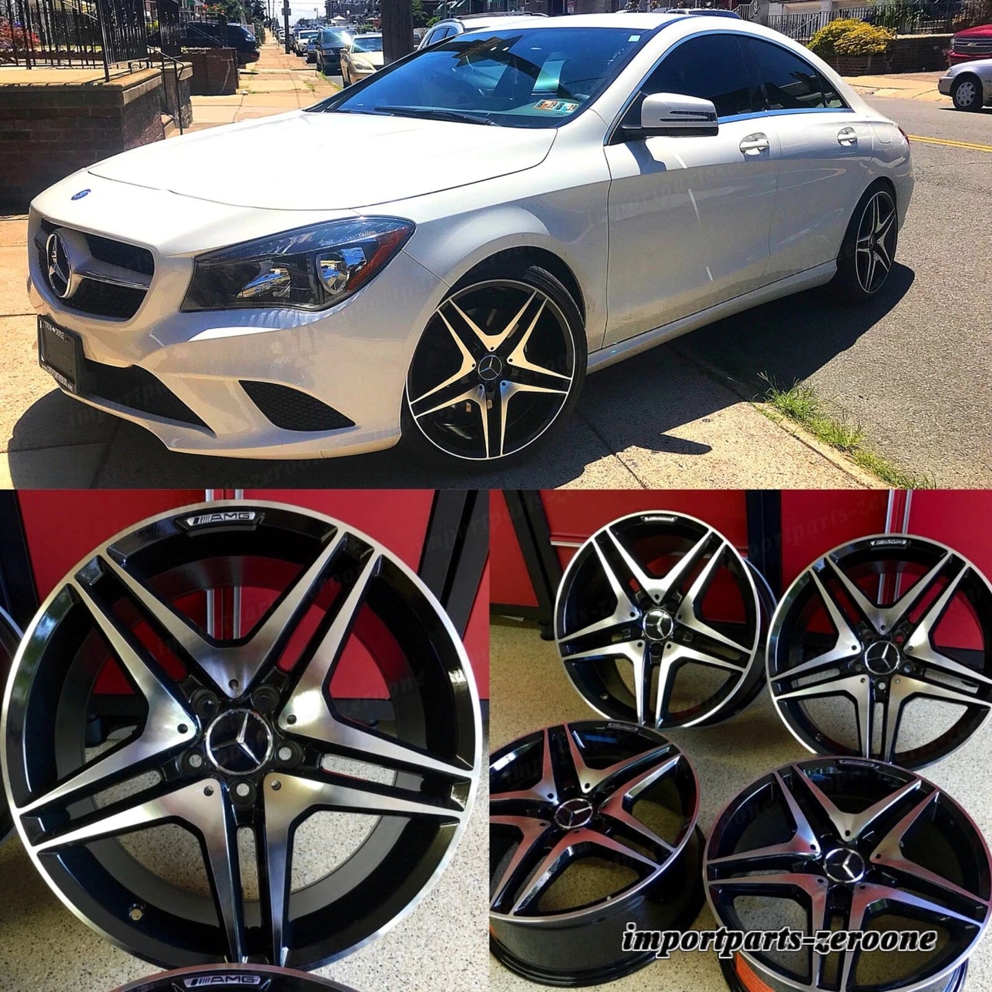 メルセデス 18インチ E63 ブラック EDT リムホイールセット4 ホイール 4マティック E350 E300 AMG に適合 EX-1300