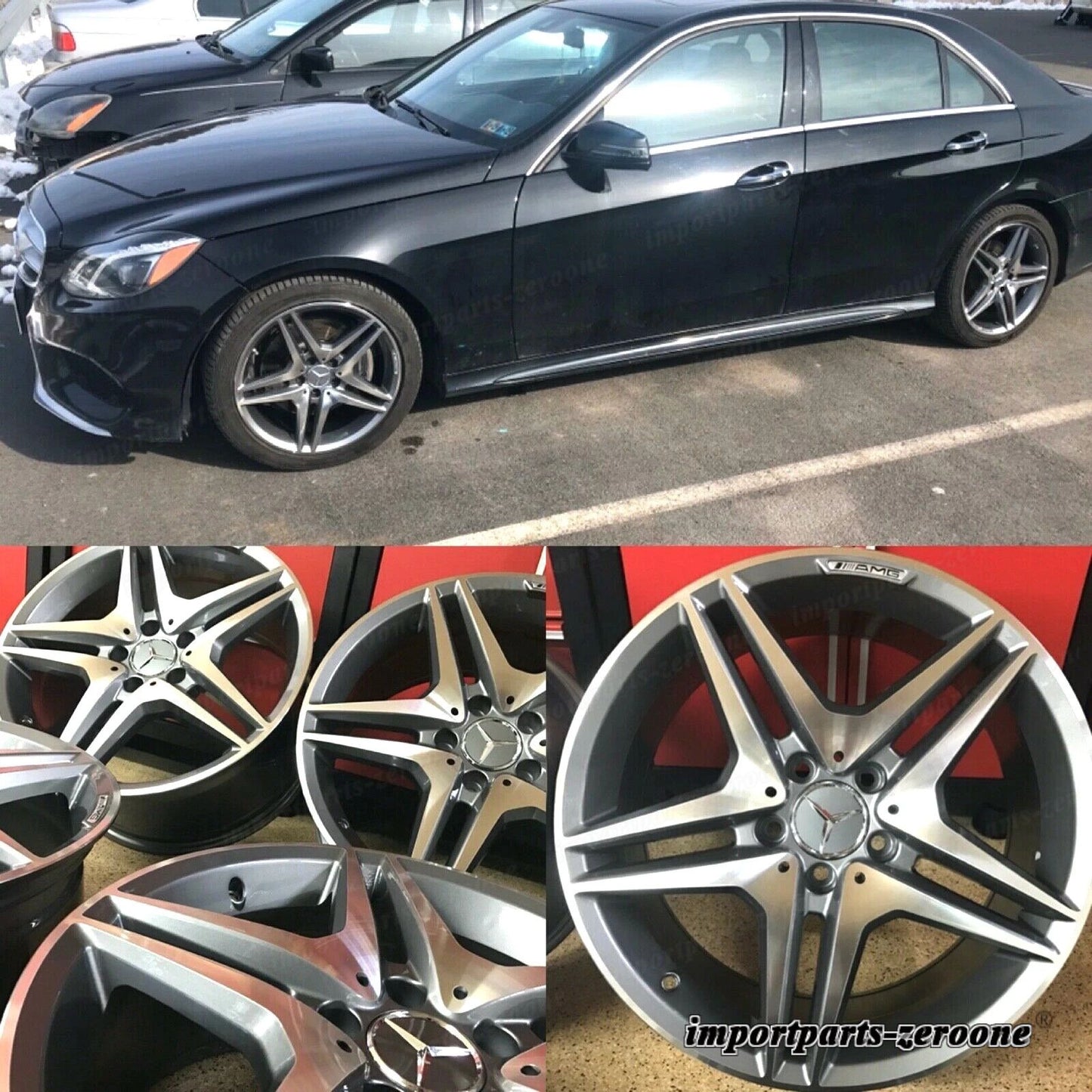 18インチ メルセデス ガンメタル ホイール リム SET4 新品 18/8.5 C250 C300 C350 C AMG に適合 EX-1313