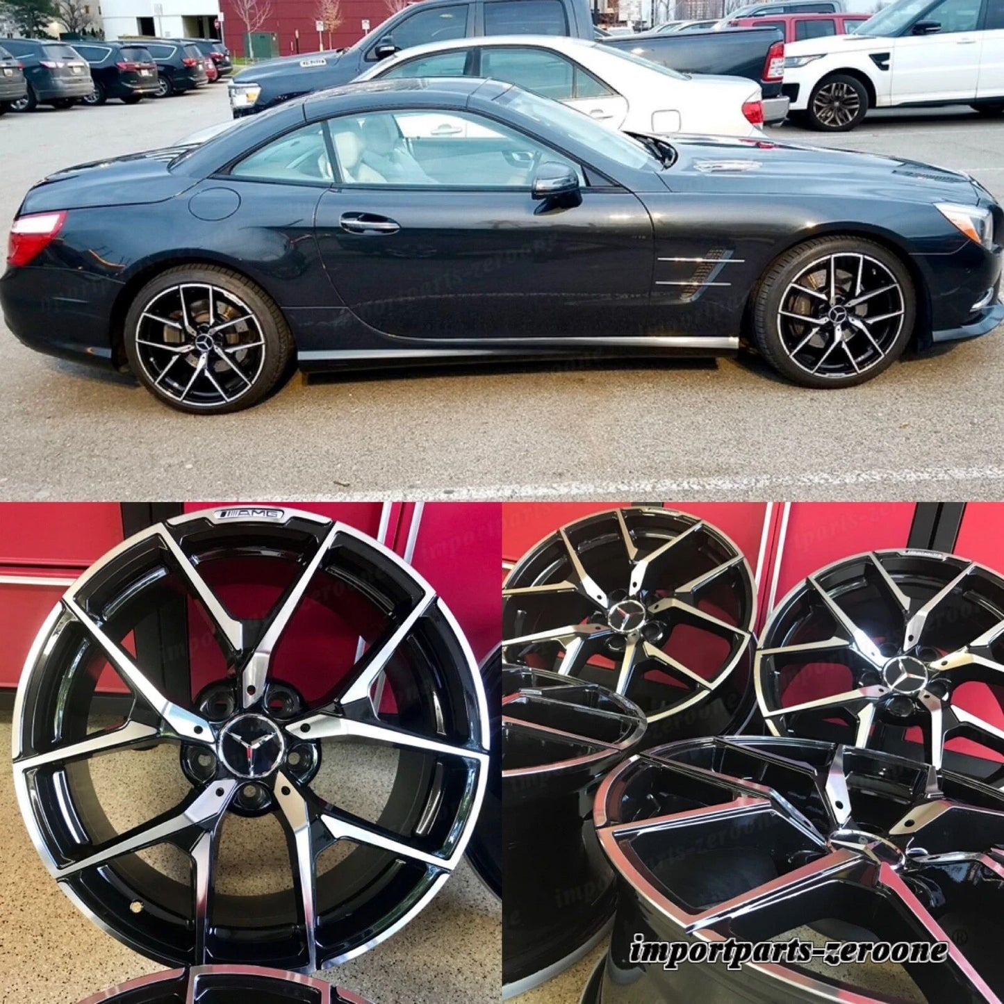 メルセデスベンツ 18 インチニューリムホイール 18/8.5 18/9.5 SL 500 SL550 SL55 SL AMG に適合 EX-1318