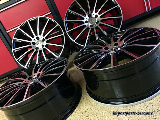 メルセデス 20インチ ニューリムホイール 20/8.5 20/9.5 ブラック 機械加工 SL500 SL550 AMG EX-1329