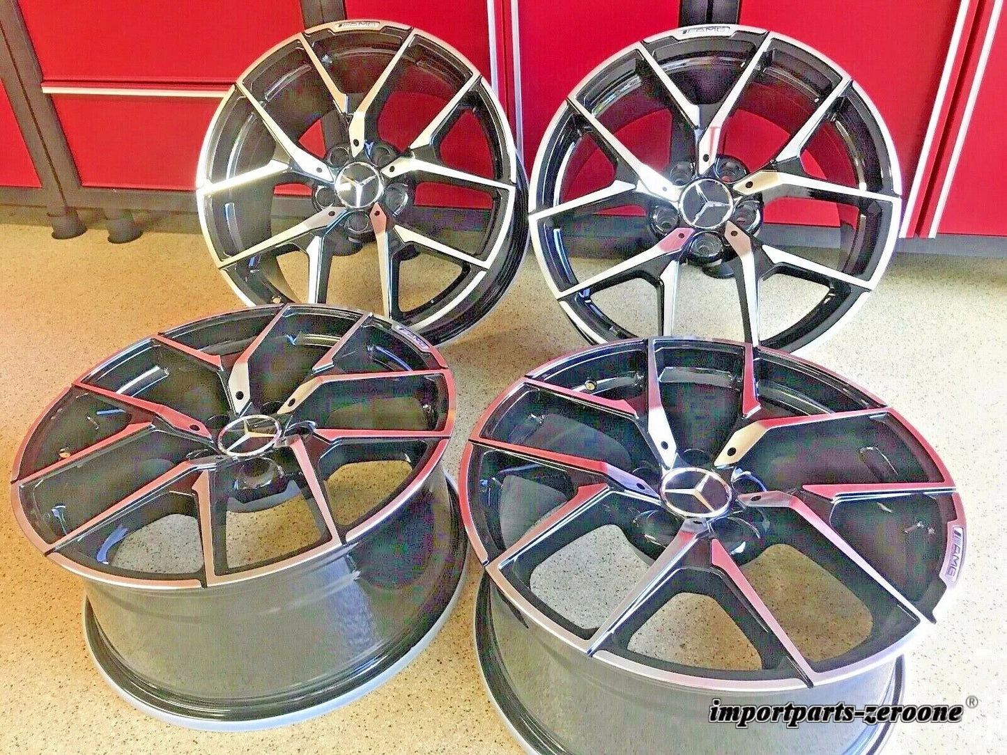 メルセデス 18インチ リムホイールセット4 新品 18/8.5 18/9.5 SL500 SL550 SL400 AMG適合 EX-1333