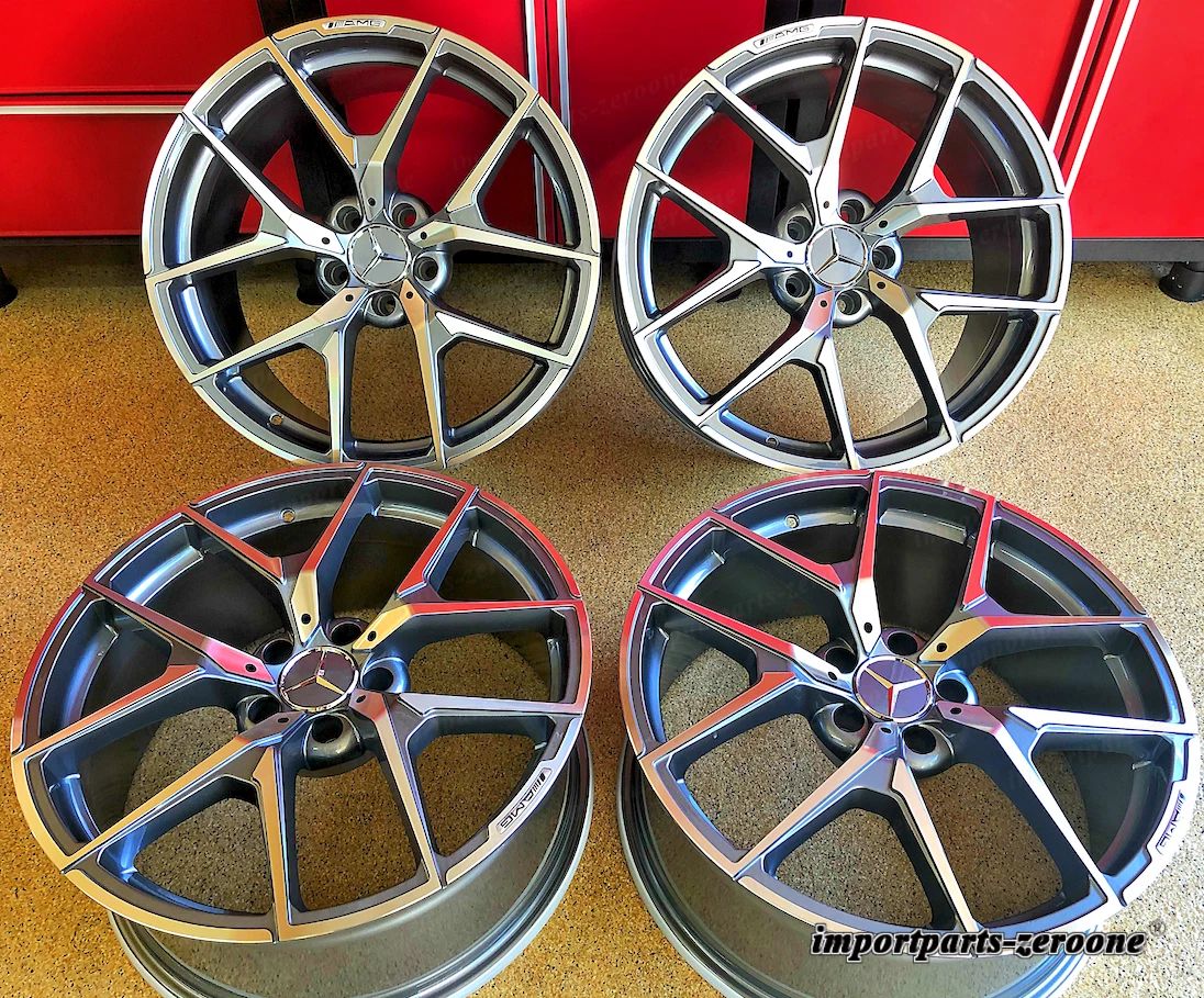 メルセデス 18 インチリムホイールセット 4 新品 18/8.5 18/9.5 2007-2012 S550 AMG に適合 EX-1367