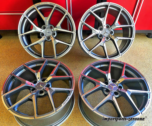 メルセデス 18 インチリムホイールセット 4 新品 18/8.5 18/9.5 2007-2012 S550 AMG に適合 EX-1367
