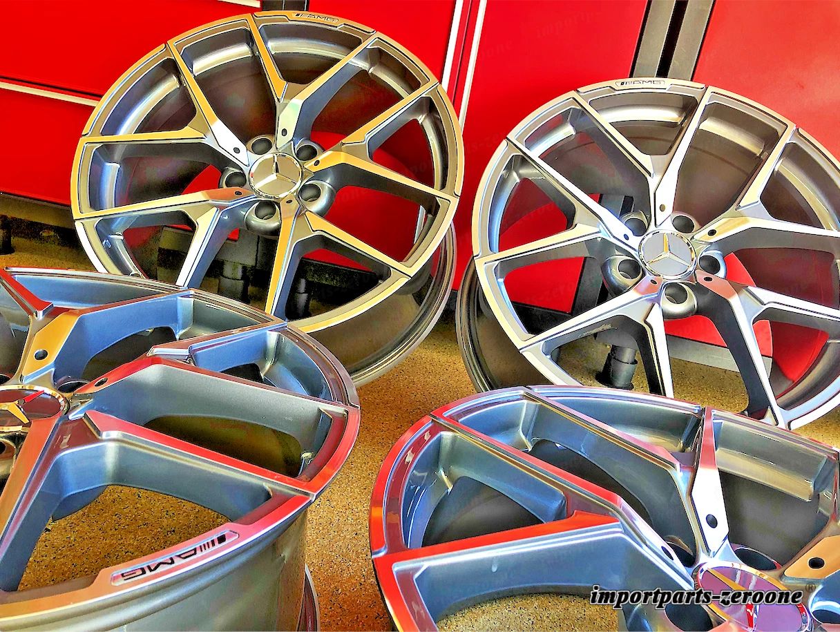 メルセデス 18 インチリムホイールセット 4 新品 18/8.5 18/9.5 2007-2012 S550 AMG に適合 EX-1367