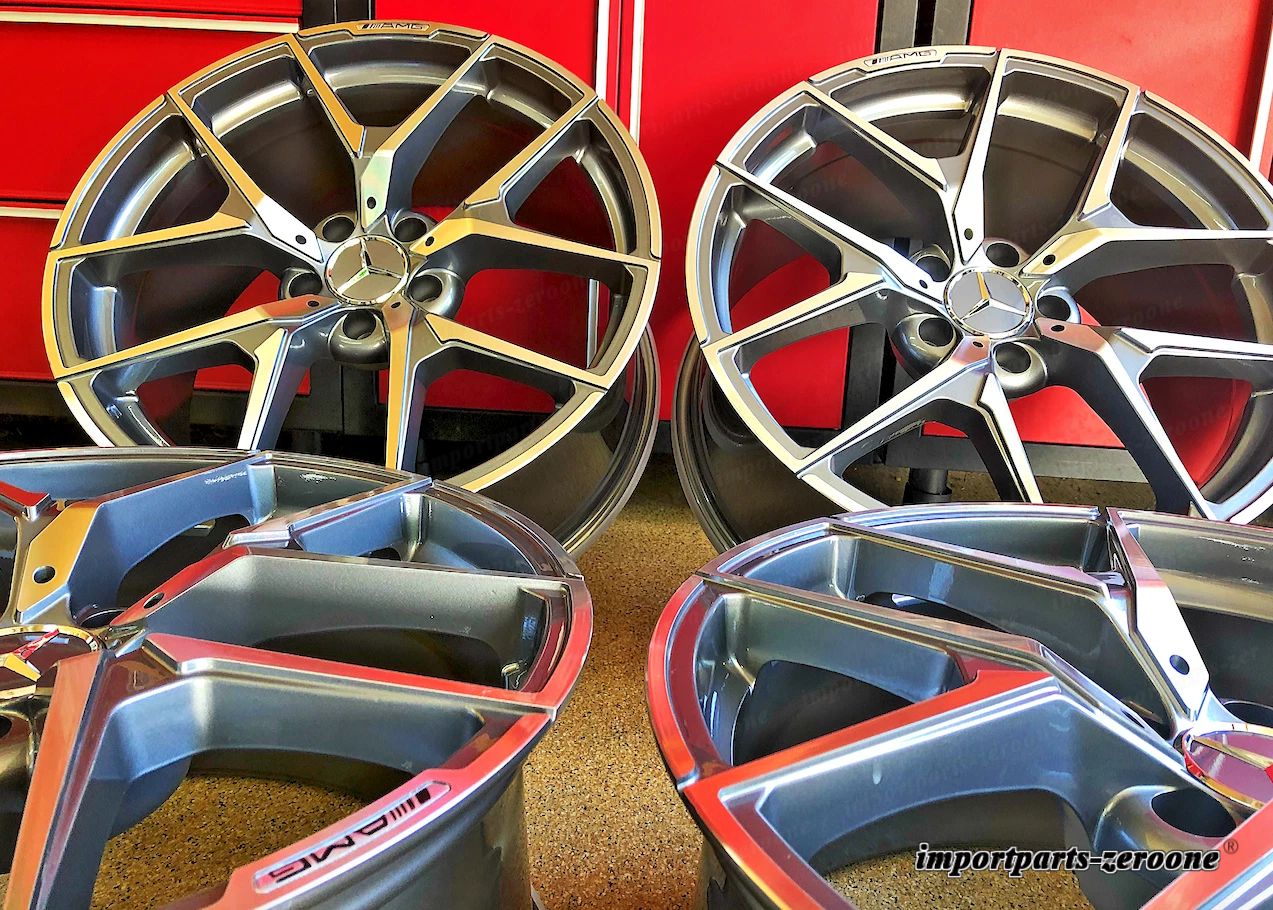 メルセデス 18 インチリムホイールセット 4 新品 18/8.5 18/9.5 2007-2012 S550 AMG に適合 EX-1367