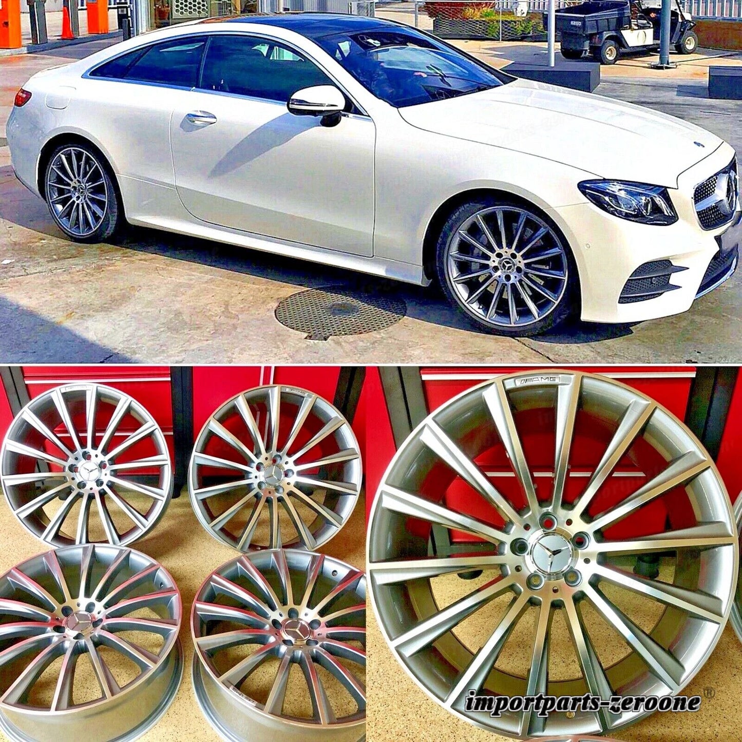 18インチ メルセデス E63 リムホイールセット4 新品スタッガー SL550 SL500 SL400 AMG に適合 EX-1390