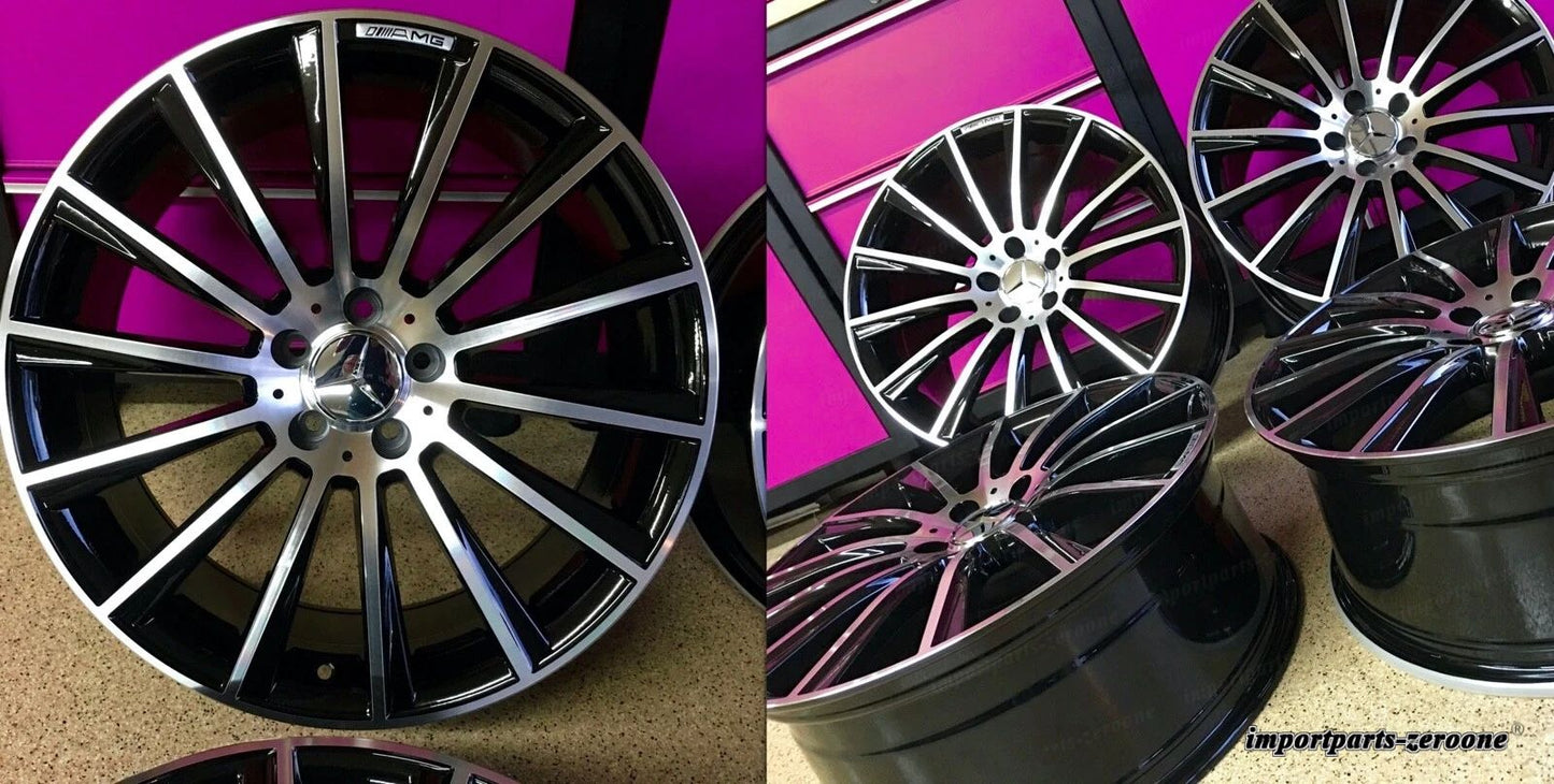 メルセデス 17 ナイトエディション リムホイールセット4 新品 E300 E350 E500 E550 AMG に適合 EX-1402