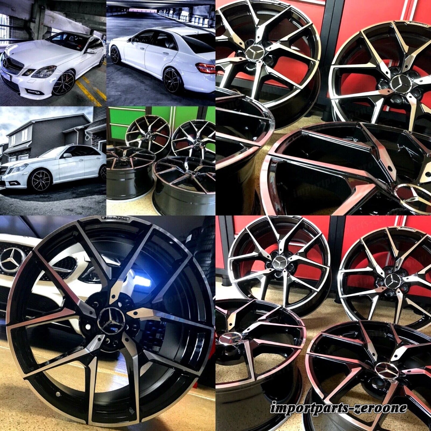 メルセデス C63 18インチホイールリムセット4 新品 18/8.5 18/9.5 C300 E350適合 EX-1416