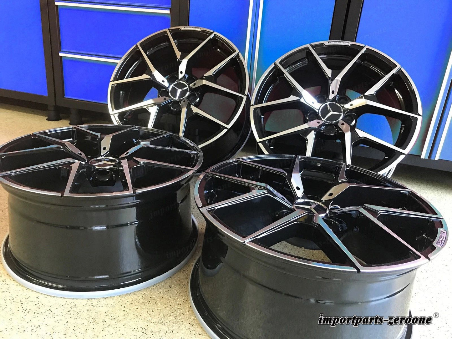 メルセデス C63 18インチホイールリムセット4 新品 18/8.5 18/9.5 C300 E350適合 EX-1416