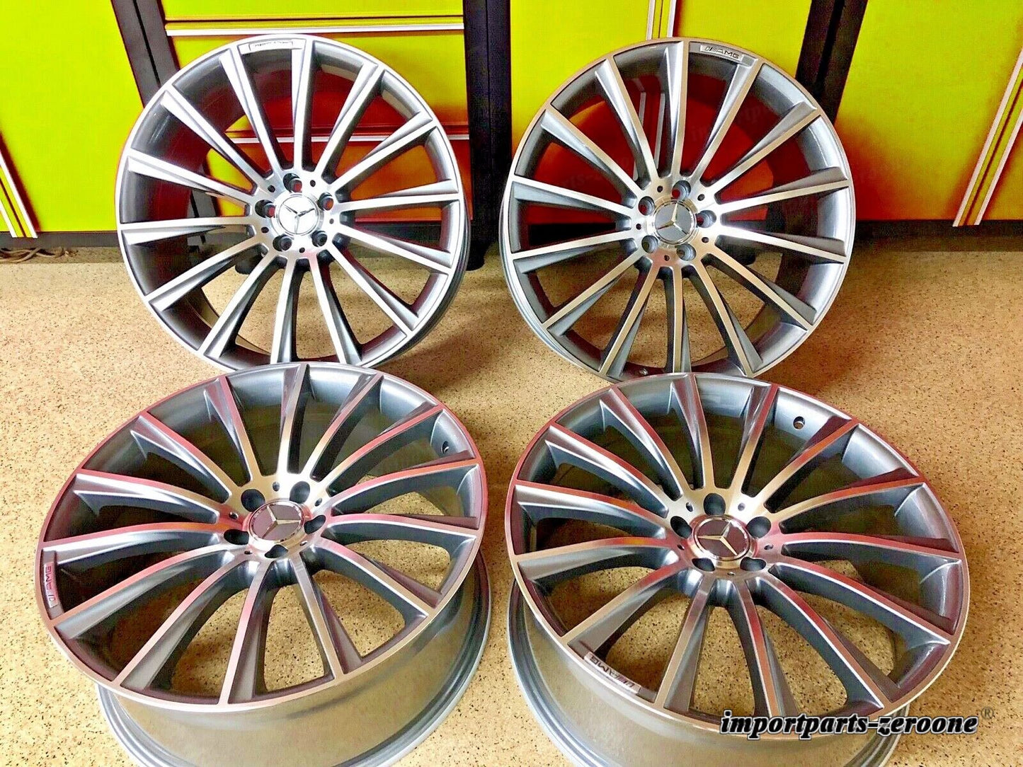 19 インチメルセデスリムホイールセット 4 新品 19/8.5 19/9.5 ML350 ML550 GL450 GL550 AMG EX-1422