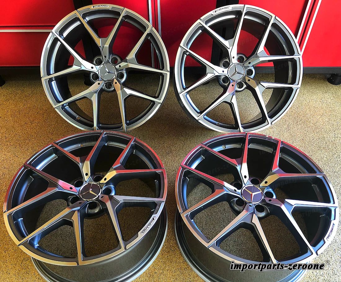 18インチ メルセデス シルバー リム ホイール セット4 新品 18/8.5 18/9.5 E350 E550 E300 E AMG EX-1449