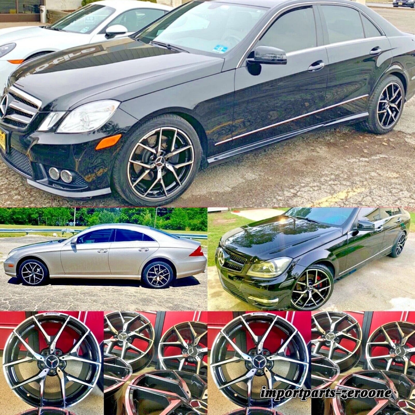 19 インチメルセデスホイールリム 19/8.5 19/9.5 新品セット4 C300 C250 C350 E300 AMG EX-1454