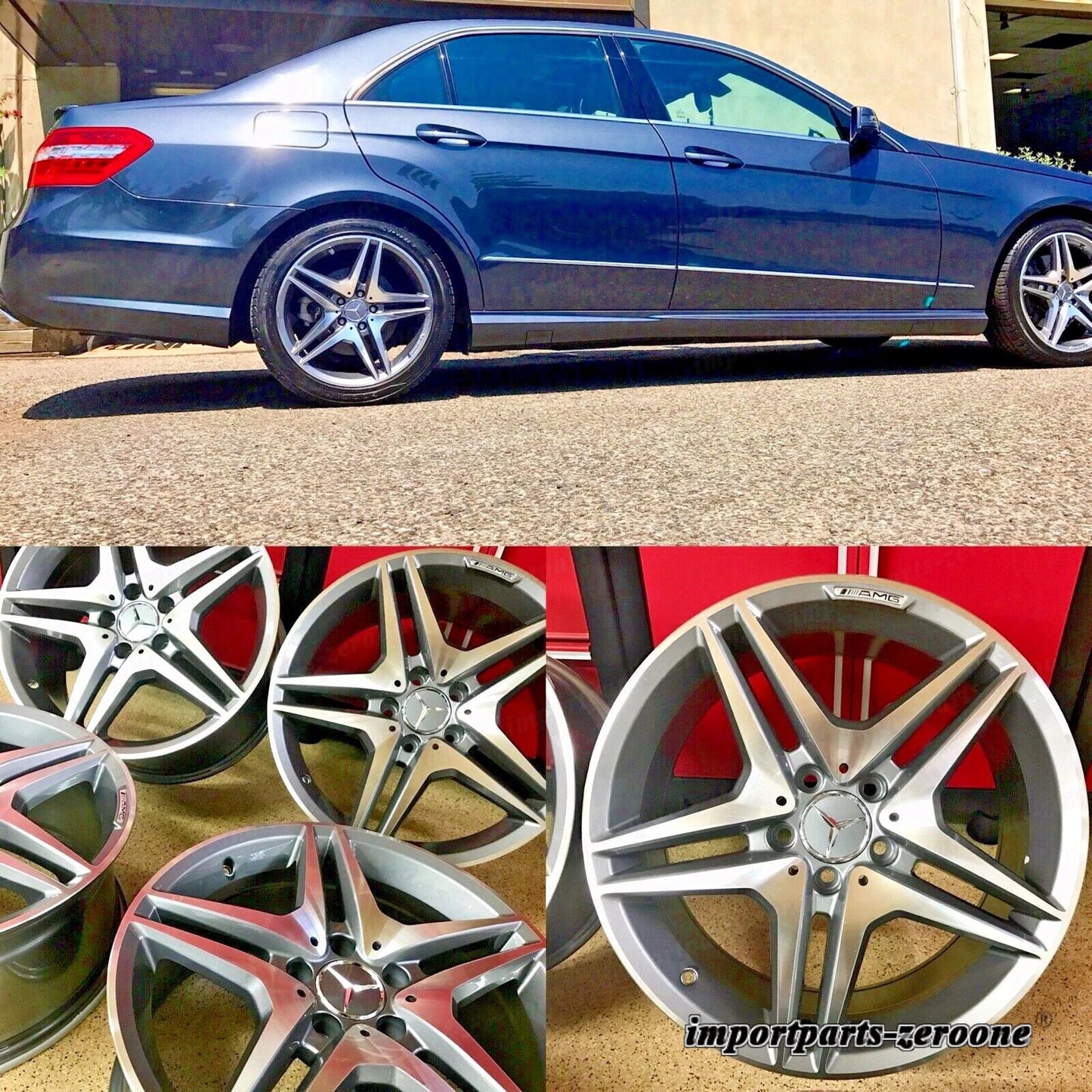 828 メルセデス 18インチ E63 18/8.5 リムホイールセット4 E350 4マティックe550 E300 AMG に適合 EX-1473