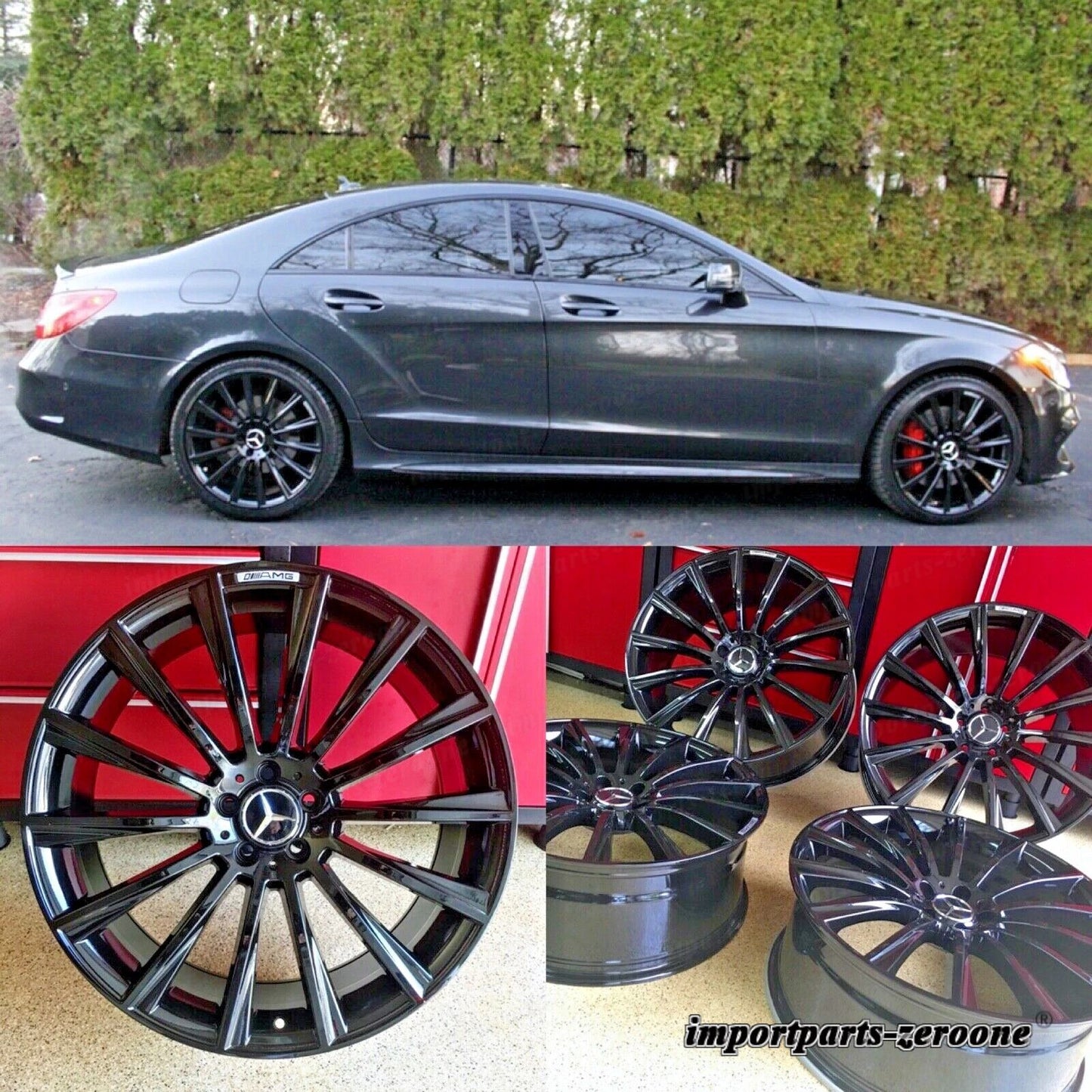 メルセデス 19インチ E63 リムホイールセット 4 新品 19/8.5 19/9.5 E350 E300 E400 AMG に適合 EX-1485