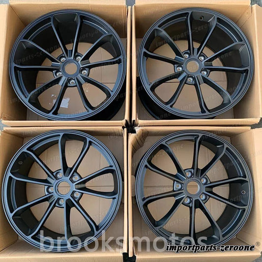 19インチ 新品マットブラック GT4 スタイル フォージドホイールフィット 2016+ ポルシェボクスター S 982 LI-2132