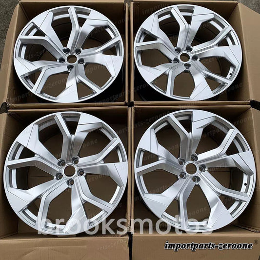22インチ 新品ホイール 2016+ アウディ Q7 Q8 RSQ7 RSQ8 22x10 オフセット 20 ハイパーシルバー適合 LI-1607