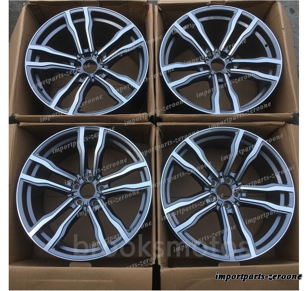 22インチ    グレー スタイル スタッガー ホイール    BMW X5 E70 F15 X6 E71 F16 5x120 612　-BRN-11879