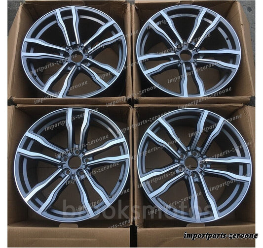 22インチ    グレー スタイル スタッガー ホイール    BMW X5 E70 F15 X6 E71 F16 5x120 612　-BRN-11879