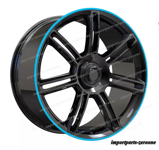 22インチ 新品 ツイン 7 スポーク ブルーライン スタイル ホイール  ポルシェ タイカン　-BRN-12567