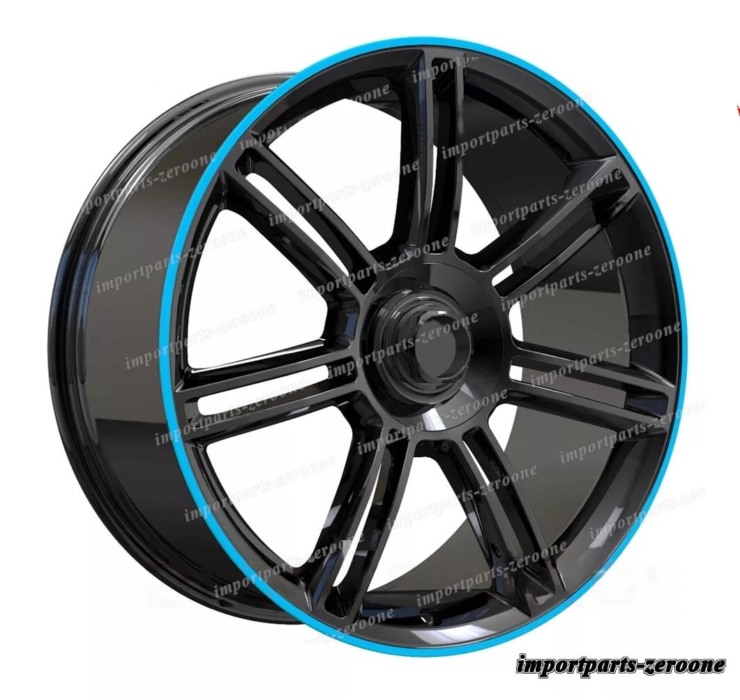 22インチ 新品 ツイン 7 スポーク ブルーライン スタイル ホイール  ポルシェ タイカン　-BRN-12567