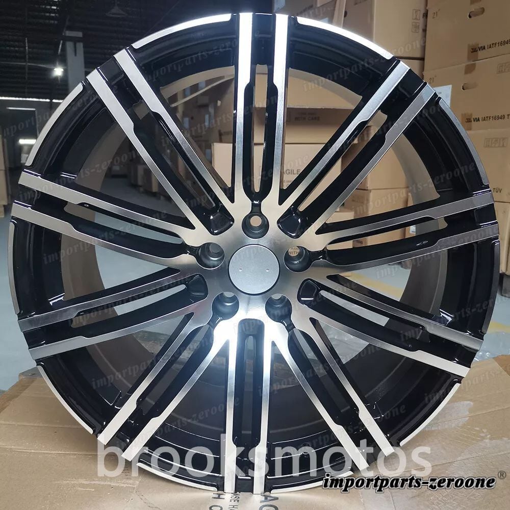 ポルシェ マカン 21x9 21x10 5x112 4 個セット用 21インチターボスタイルホイール ブラック LI-1956