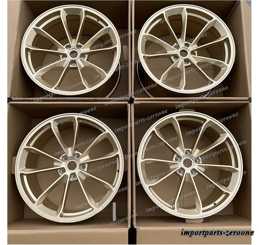 1点限り 20インチ ゴールド gt4 スタイル 鍛造 ホイール 2016+ ポルシェ 718 ケイマン 982 20x8.5/11　-BRN-12730★