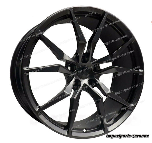 1点限り 20インチ サテンブラックフルスタイルホイール 20x10.5 オフセット15 5x112 66.5 4 個セット　-BRN-12272　鍛造　★