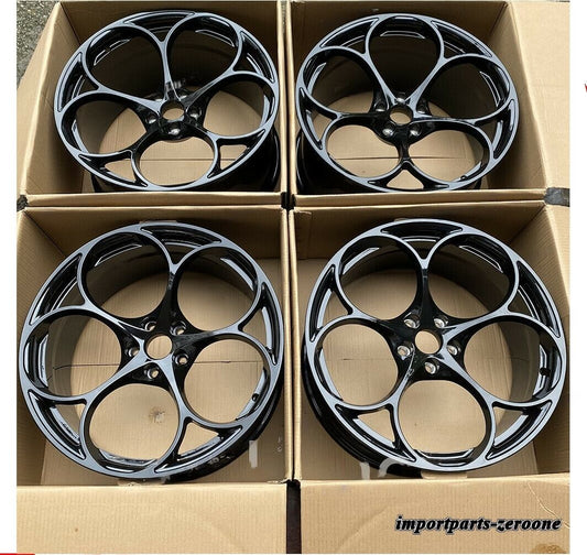 1点限り 20インチ　アルファロメオ ジュリア グロスブラック FULL FORGED ホイールセット 20X8.5 20X10 -BRN-1036-3★