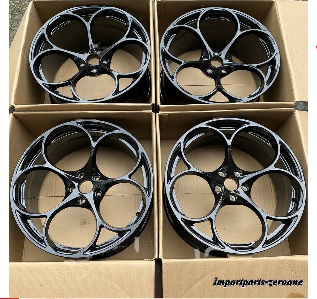 1点限り 20インチ　アルファロメオ ジュリア グロスブラック FULL FORGED ホイールセット 20X8.5 20X10 -BRN-1036-3★