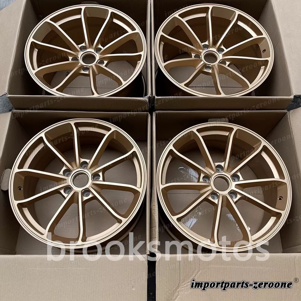18インチ新品マットゴールドスタイル フォージドホイールポルシェ911 996 C4Sワイドボディ適合 LI-1423