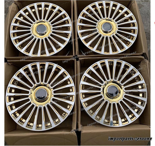 22インチ ゴールド m スタイル スタッガー ホイール ロールスロイス ゴースト　ファントム　-BRN-12641