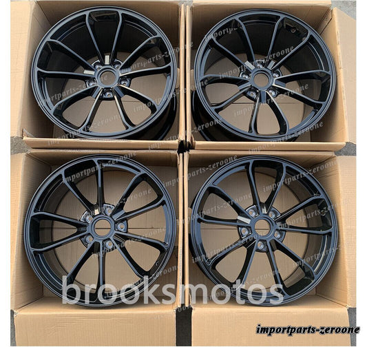 1点限り 20インチ 21インチニューグロスブラックスタイル ホイールポルシェ 991 911 ナローボディ 4本セット　-BRN-11884
