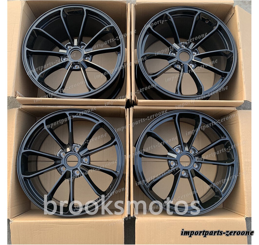 1点限り 20インチ 21インチニューグロスブラックスタイル ホイールポルシェ 991 911 ナローボディ 4本セット　-BRN-11884