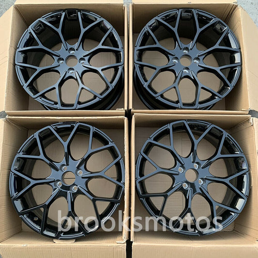 1点限り 16/17インチ B STYLE ホイールセット フルグロスブラック　スマート TWO A453 FOUR W453 4X100 　-BRN-1008　鍛造　★